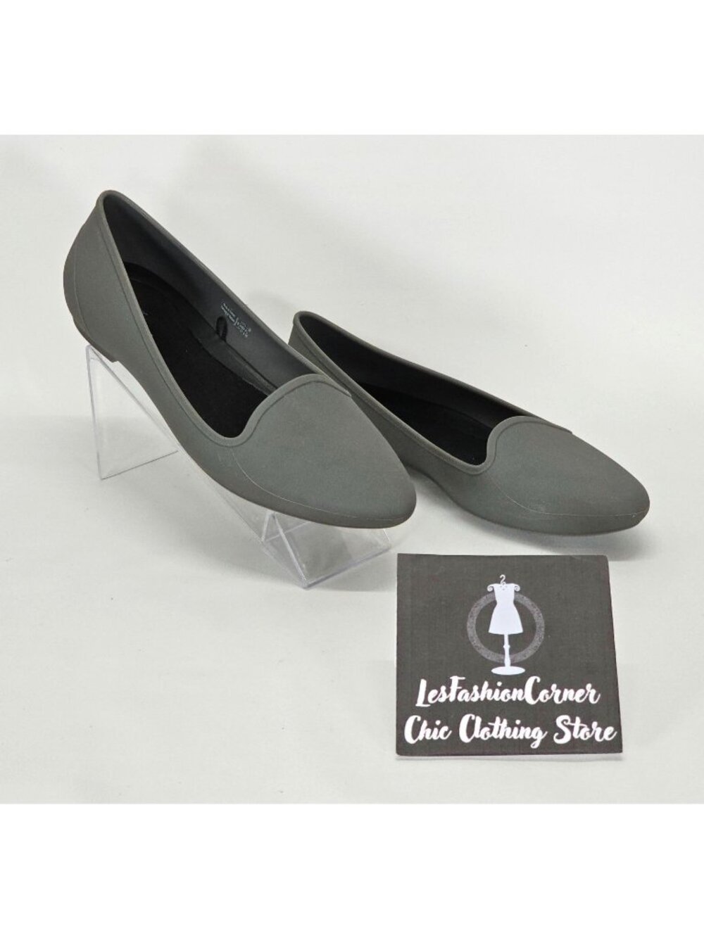 Crocs Women's Grey Eve Slip on Iconic Pointed Comfort Ballet Flats Size 9 2050 - Picture 4 of 15